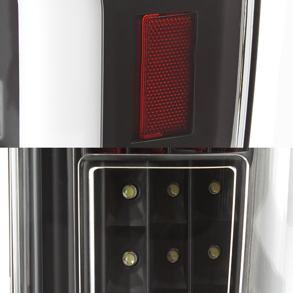 AKKON - For 2017-2019 Ford F250/F350 SuperDuty Full LED DRL Bar Tail Lights Black Housing Clear Lens Set