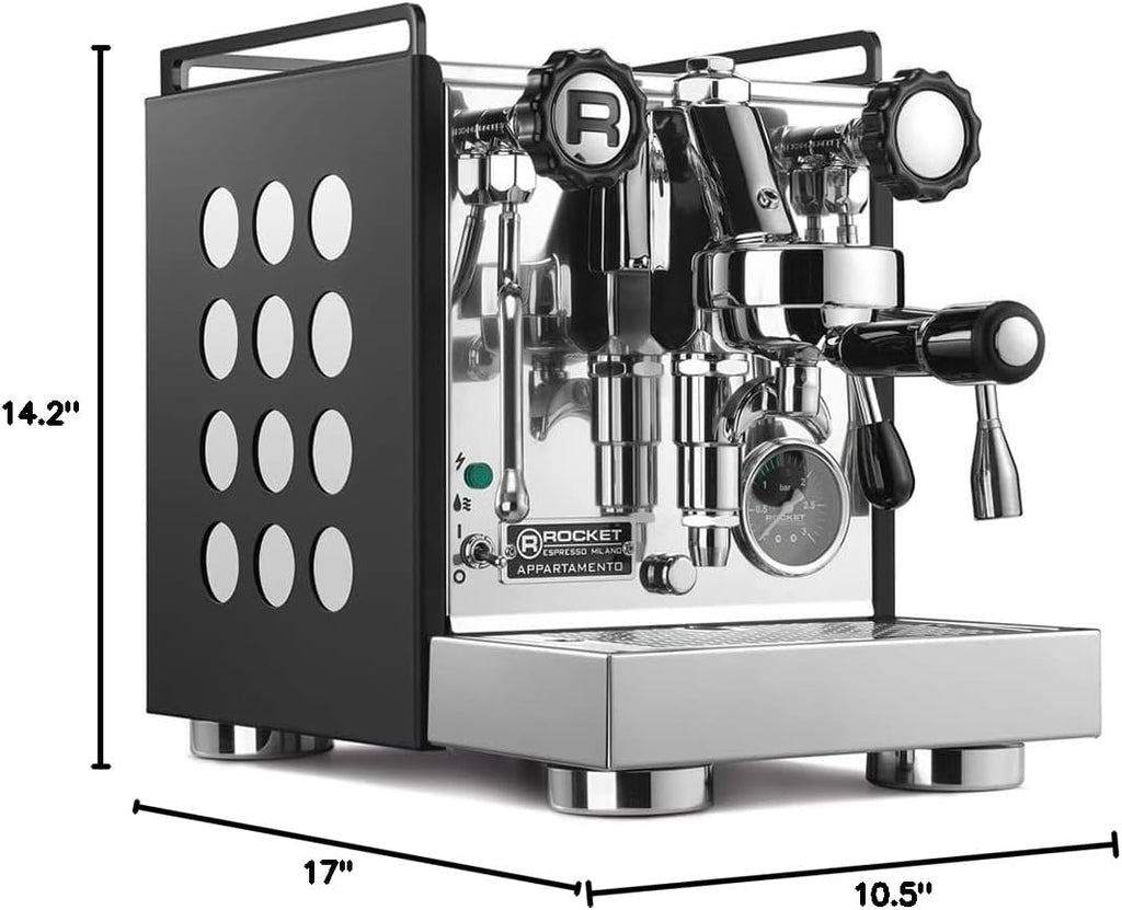 Rocket Espresso Appartamento Nera Espresso Machine | E61 | Heat Exchanger | Black/White