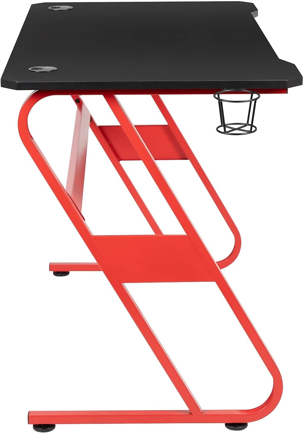 Flash Furniture Fisher Red Gaming Ergonomic Desk with Cup Holder and Headphone Hook