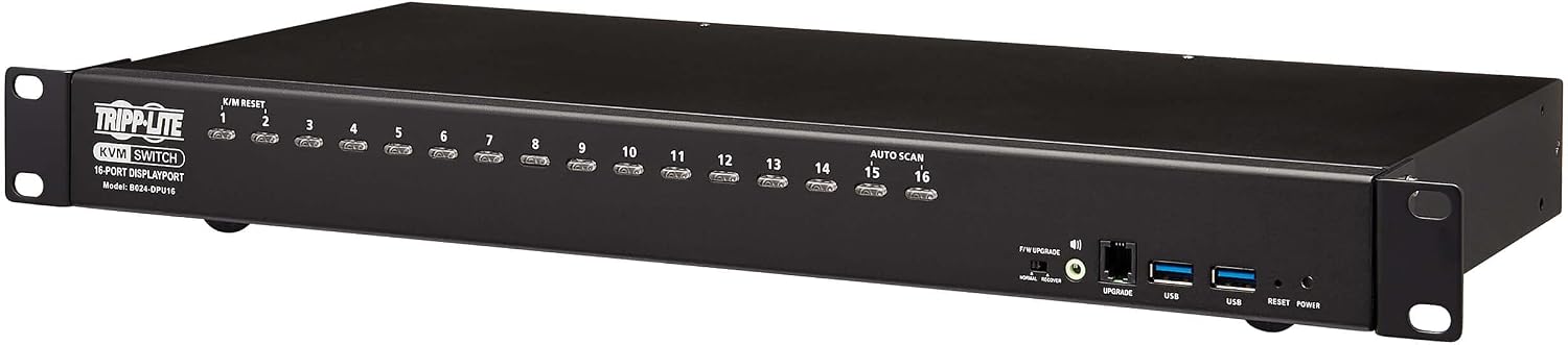 Tripp Lite DisplayPort/USB KVM Switch 16-Port Audio/Video 4K 60Hz 1URM (B024-DPU16)