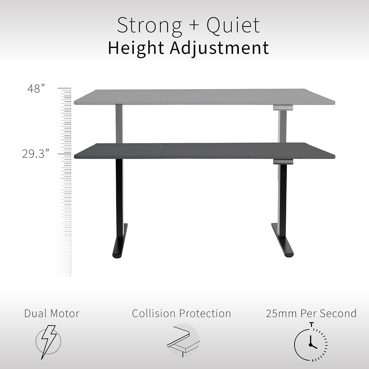 VIVO Electric 60 x 30 inch Standing Desk with Concealed Cable Trays and Full-Size Mouse Pad, Dual Motor Memory Controller Height Adjustment, Black Top Black Frame, DESK-KIT-E2B-P3B