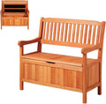 VEVOR Outdoor Storage Bench, 2-Person Wooden Storage Bench, 33 Gallons Deck Box with Side Handle, Supports up to 705 lbs, Outdoor Seating & Porch Decor, for Patio Garden Balcony Yard