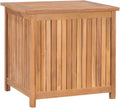 Patio Storage Box Outdoor Solid Teak Wood Deck Box Wooden Outdoor Storage Organization Box with Lid Storage Bench and Waterproof Lining for Garden,Patio,Backyard,23.6'x19.7'x22.8' -AA