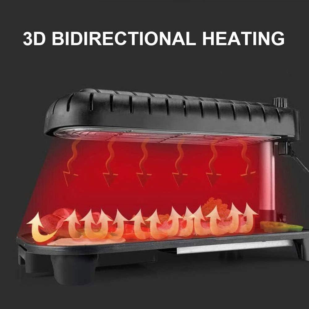 Smoke Less Infrared Grill, Indoor Grill, Heating Electric Tabletop Grill, Non Stick Easy to Clean BBQ Grill