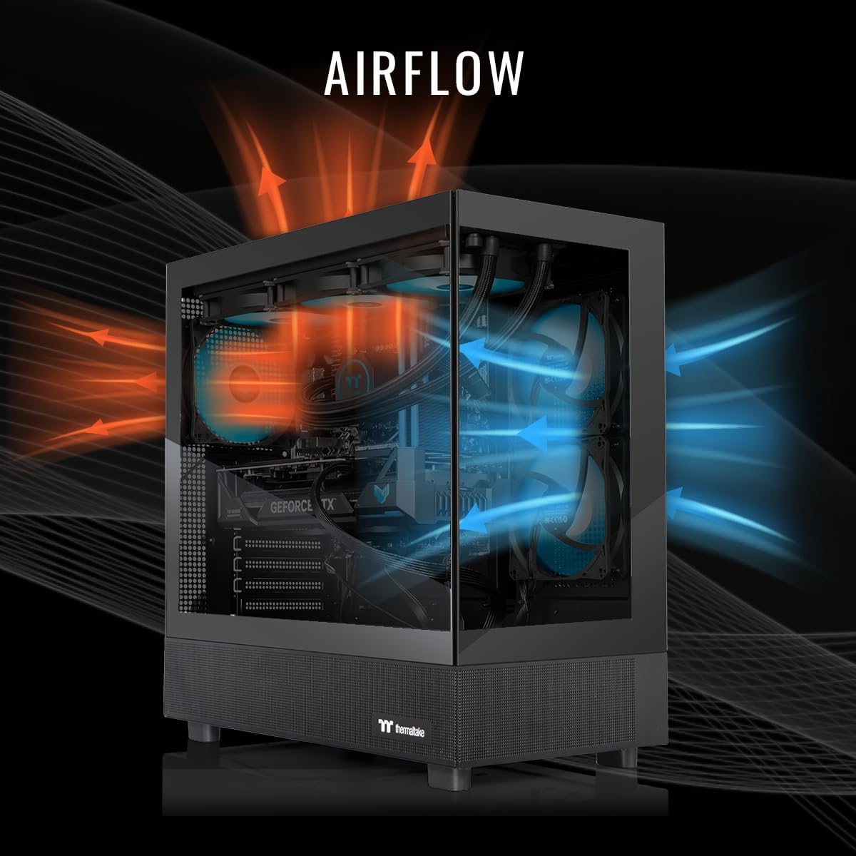 Thermaltake LCGS View 9870T-270 Gaming Desktop (AMD Ryzen™ 7 9800X3D, ToughRam 32GB DDR5 6400MT/s RGB Memory, NVIDIA® GeForce RTX™ 5070 Ti, 2TB NVMe M.2, WiFi, Windows 11) V27B-B850-57T-LCS