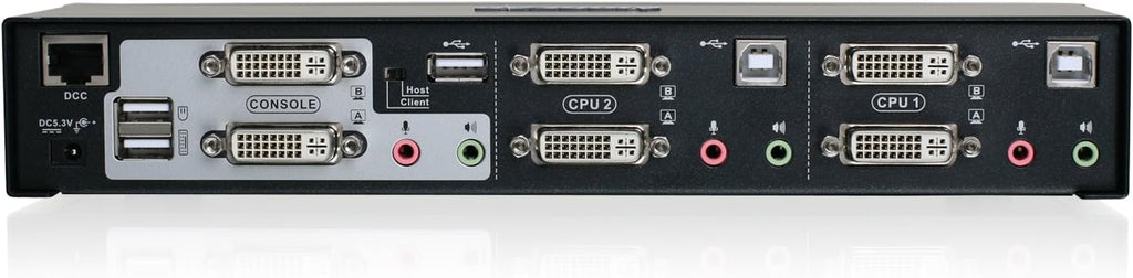 IOGEAR 2-Port Dual View Dual Link DVI KVMP Switch with Audio, w/Full Set of Cables (GCS1642 TAA Compliant)