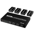 HDMI Extender Splitter 1 x 4, JCHICI 4K@30Hz 100M(328fts) HDMI Splitter with Loopout and EDID Copy Function, Lossless Transmission and Zero Latency, Support 3D
