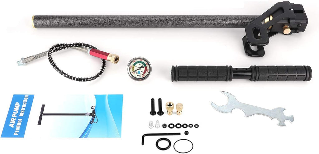 PCP Pump for Air Gun, 3 Stage 6000PSI High Pressure Hand Pump Air Rifle Gun Pump Tungsten Steel with Gauge for High Pressure Tires and Pre-Charged Pneumatic Airguns