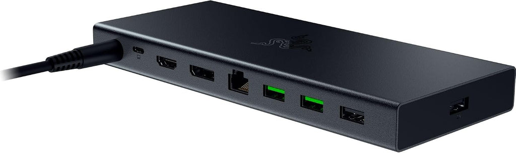 Razer USB 4 Dock: 14 Ports (Type C, Type A, HDMI, DP, Ethernet, SD, 3.5mm) - Dual Monitor Up to 4K 120 Hz - Laptop & Phone Fast Charge - Durable Lightweight Casing - Windows & Mac Compatible - Black