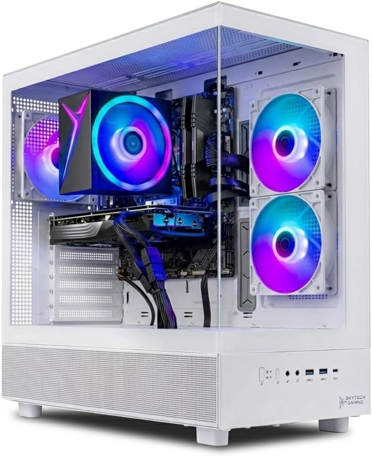 Skytech Gaming Azure 3 Gaming PC, Intel i5 14400F 2.5GHz, NVIDIA RTX 5060 Ti 8GB VRAM, 1TB NVMe SSD, 24GB DDR5 RAM 6000, 650W Gold PSU, WI-FI 5, Windows 11, Desktop