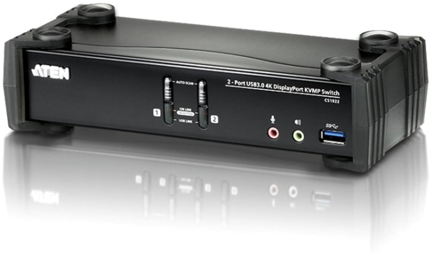 ATEN CS1922 2-Port USB 3.0 4K DisplayPort KVMP Switch (Cables Included) MST DP++ HDMI DVI via DP to HDMI/DVI, DP++ Adapter