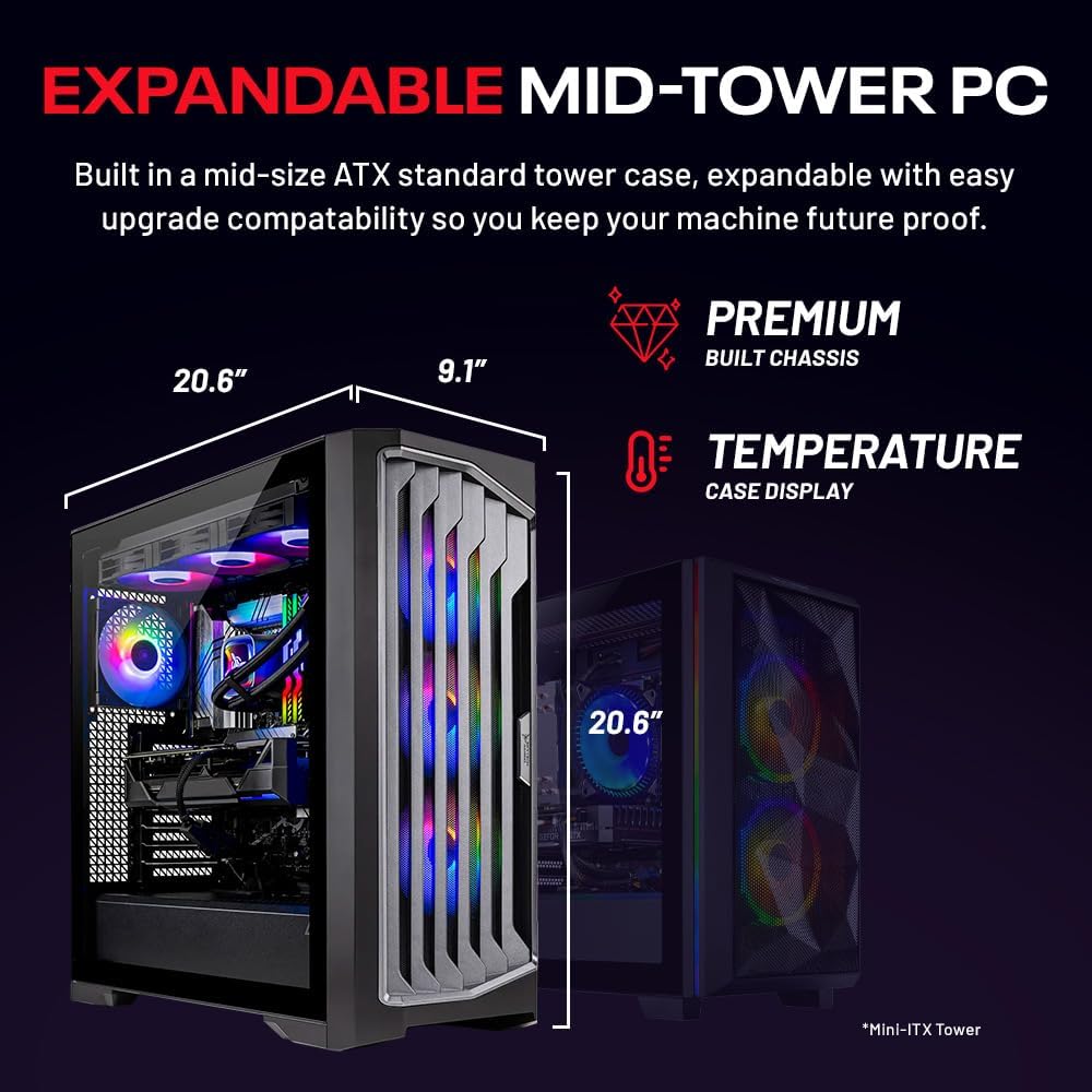 Skytech Gaming Legacy 4 Gaming PC, Intel i9 14900K 3.2GHz, NVIDIA RTX 5070 12GB VRAM, Z790 Board, 1TB Gen4 NVMe SSD, 32GB DDR5 RAM 6000, 850W Gold ATX 3 PSU, 420 ARGB AIO, WI-FI 5, Windows 11