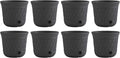 Suncast 8 Pack 14' x 12' Round Resin Decorative Weatherproof Outdoor Hideaway Standard Garden Hose Storage Pot with Drainage Holes, Gray