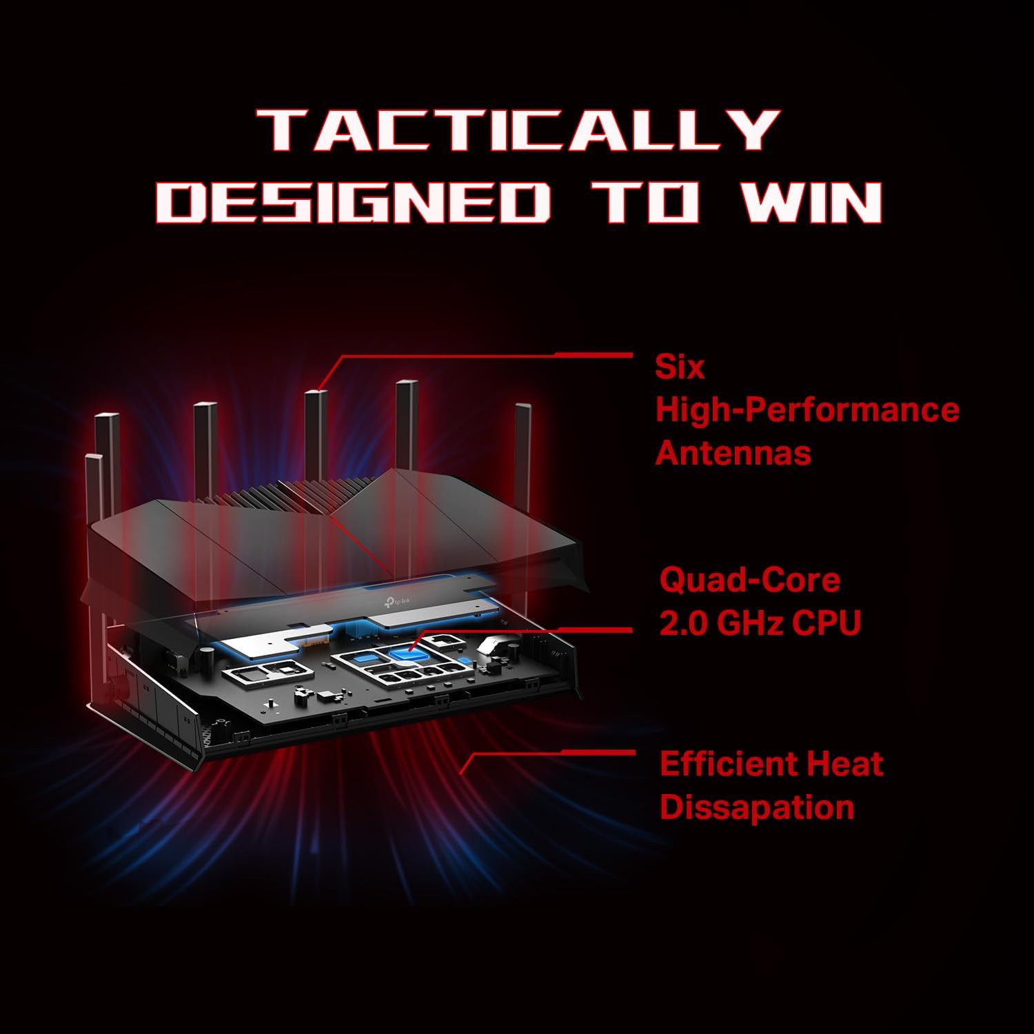 TP-Link Dual-Band BE6500 WiFi 7 Gaming Router Archer GE400 | 6-Stream 6.5 Gbps | 2 x 2.5G + 3 x 1G | Game Acceleration, Dedicated Gaming Port & Panel, RGB Lighting | Easymesh, Homeshield | No 6 GHz