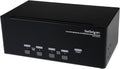StarTech.com 4 Port Triple Monitor DVI USB KVM Switch with Audio & USB 2.0 Hub - Multi Monitor KVM - USB DVI KVM Switch (SV431TDVIUA),Black