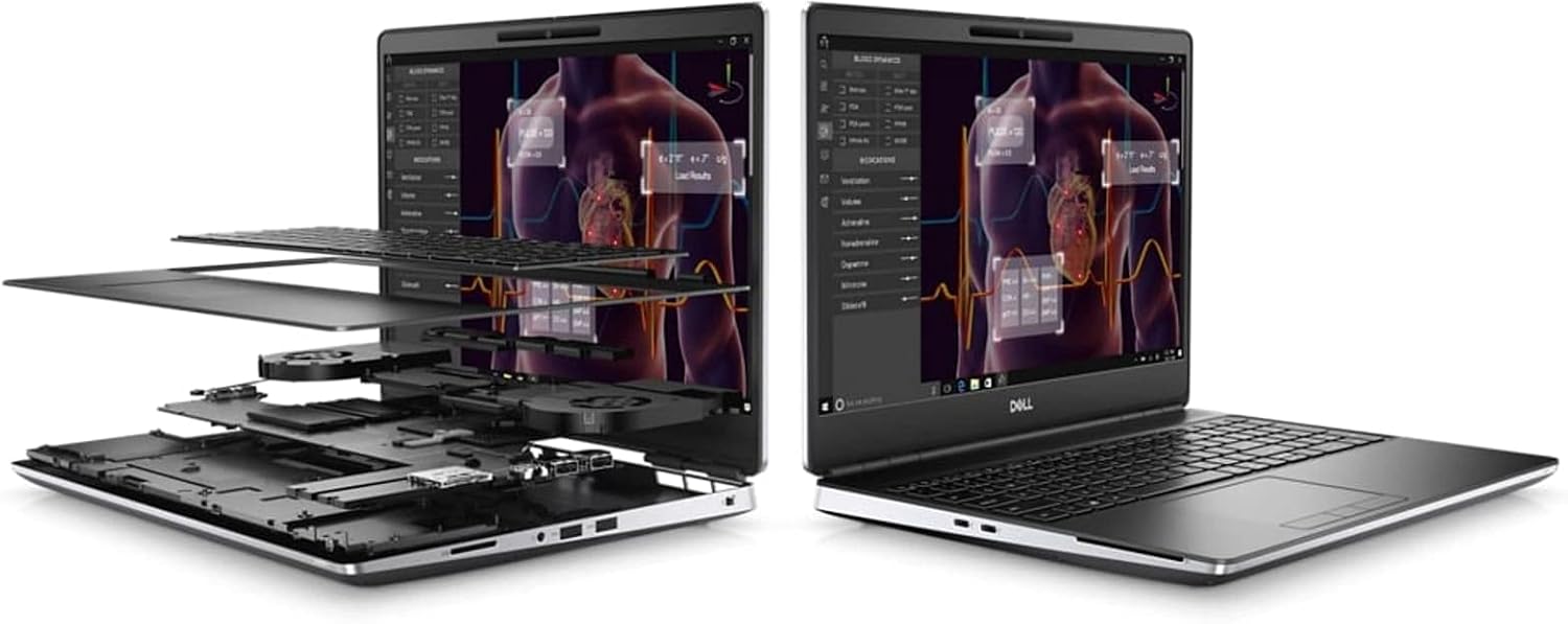 Dell Precision 7550 Workstation Laptop | 15.6' 1920x1080 FHD | Core i7-10850H - 512GB SSD Hard Drive - 32GB RAM - Nvidia Quadro T2000 | 6 cores @ 5.1 GHz - 4GB GDDR6 Win 11 Pro Silver (Renewed)