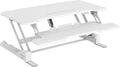 Mount-It! Electric Standing Desk Converter White 38 Inch Wide Tabletop, Stand up Desk Riser, Height Adjustable Sit Stand Desk, Fits Dual Monitors, Keyboard Tray, Device Slot, Monitor & Laptop