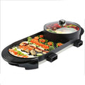 Portable Electric Grill,2 in 1 Electric BBQ Hot Pot Dual Pot,Multifunctional Non-Stick Pan Electric Cooker with 5 Temperature Adjustments
