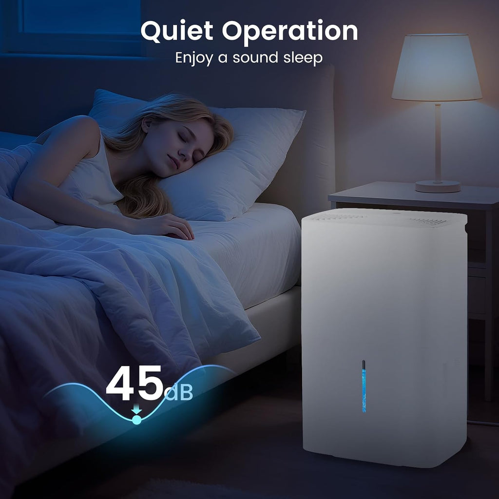 DORTALA 150 Pints Dehumidifier for 7000 Sq.Ft Large Rooms, Basement, Bathroom, Home Dehumidifier with Pump, Drain Hose, 2 Modes, 24H Timer, 2.4 Gal Water Tank, Auto Defrost, White