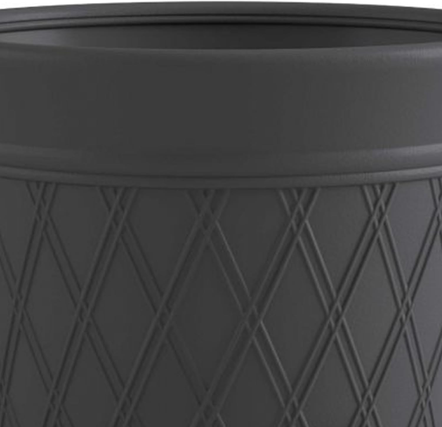 Suncast 12 Pack 14' x 12' Round Resin Decorative Weatherproof Outdoor Hideaway Standard Garden Hose Storage Pot with Drainage Holes, Gray