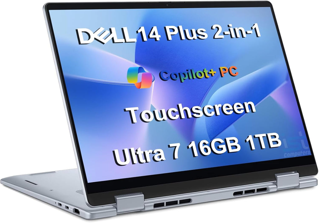 Dell 14 Plus (Next Gen Inspiron 14 Plus) 2-in-1 AI Laptop (14' FHD+ Touchscreen, Intel Core Ultra 7 256V (> i7-1355U), 16GB DDR5, 1TB SSD) Copilot+ PC, 24-Hr Battery, Wi-Fi 7, Fingerprint, Win 11 Home