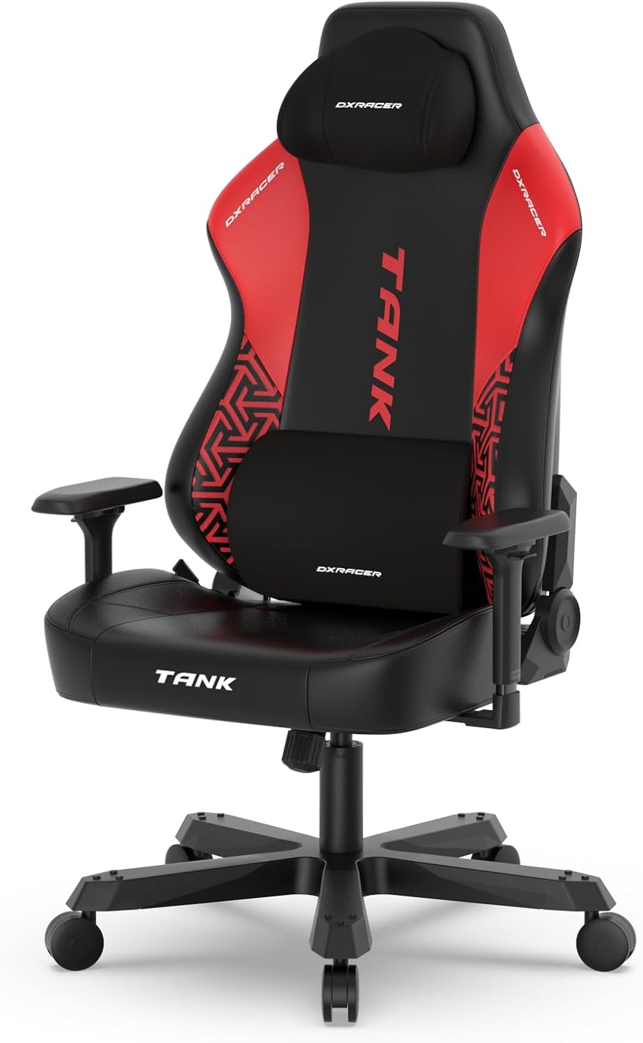 DXRacer Tank XXL Ergonomic Video Gaming Chair for Adults, Office Reclining Computer Chair with Magnetic Head Pillow and Lumbar Support, Racing Style Height Adjustable (EPU Leatherette, Black Red)