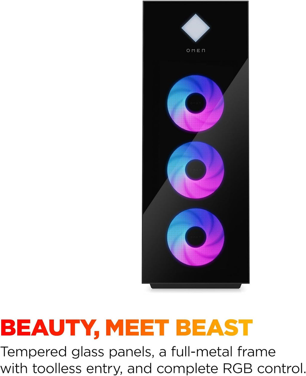 HP OMEN 45L Gaming Desktop, Intel Core Ultra 7 265K, 16 GB RAM, 1 TB SSD, NVIDIA GeForce RTX 5070, Windows 11 Pro, Microsoft Copilot, Tempered Glass, GT22-3050 (2025)