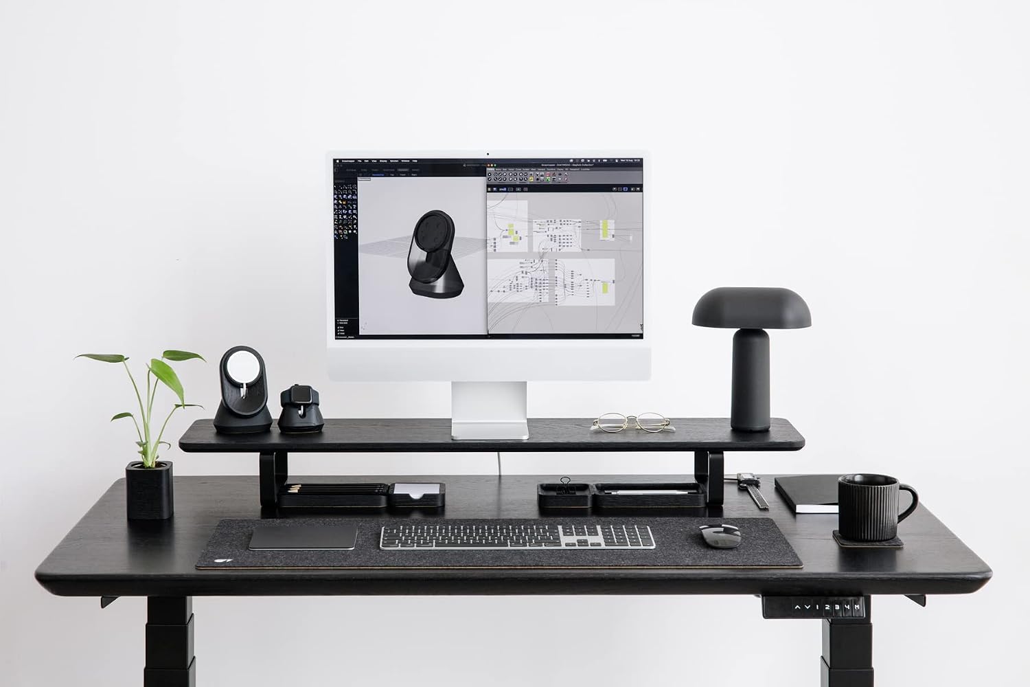 Oakywood Dual Monitor Stand - Handmade in EU - Natural Wood Monitor Stand Riser - Laptop Accessories – 220 lbs (100 kg) Capacity - 41.3'x9' (105x23 cm) – 100% Natural Black Stained Oak