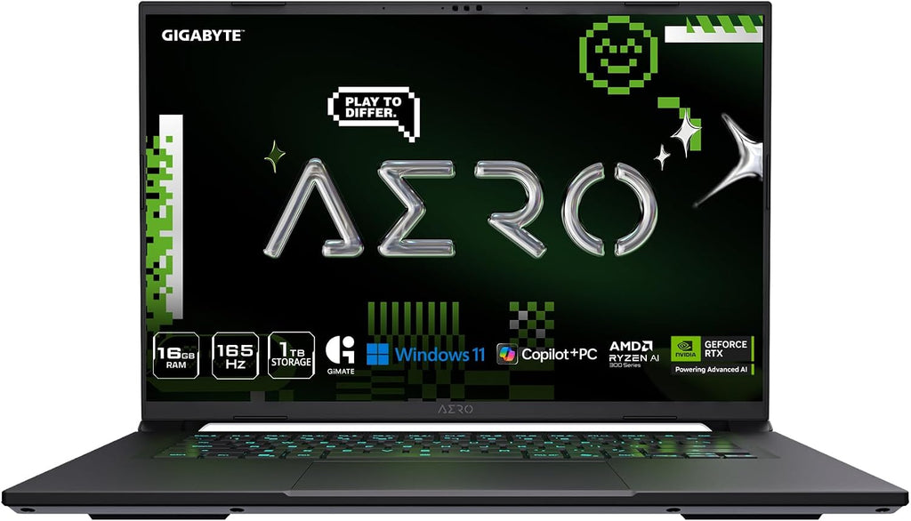 GIGABYTE AERO X16; Copilot+ PC - 165Hz 2560x1600 WQXGA - NVIDIA GeForce RTX 5050 - AMD Ryzen AI 7 350-1TB SSD with 16GB DDR5 RAM - Windows 11 Home - Space Gray AERO X16 1TH93USC94AH