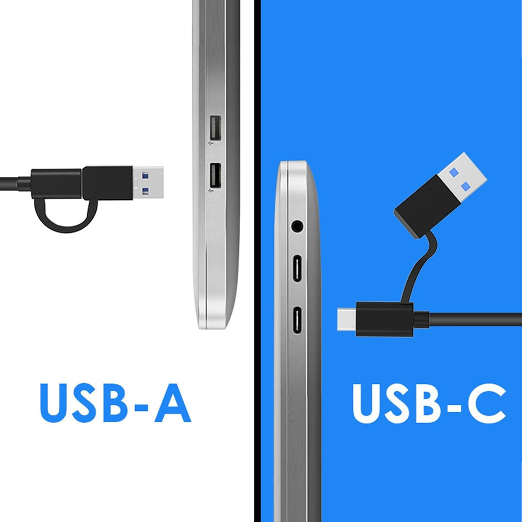 USB C and USB 3.0 to Dual 4K DisplayPort HDMI Adapter, 4K 60Hz, Monitor Splitter Extended Display for Dual Monitor, for 7 8 8.1 10 11, OS X 10.8 and Later