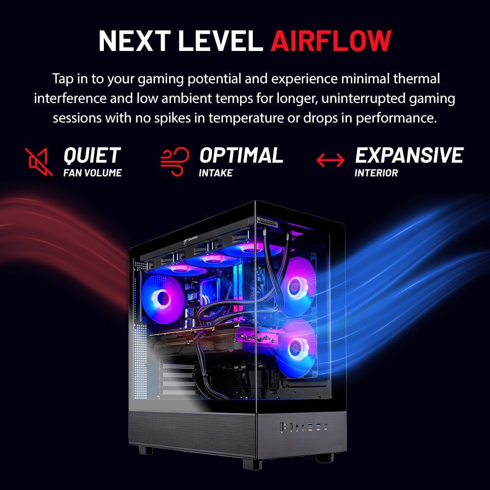 Skytech Gaming Azure 3 Gaming PC, AMD Ryzen 7 9700X 3.8GHz, NVIDIA RTX 5060, 1TB NVMe SSD, 16GB DDR5 RAM 6000, 850W Gold ATX 3 PSU, 360 ARGB AIO, Wi-Fi, Win 11, Desktop