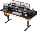 Furmax Electric Standing Desk with Drawers, Stand Up Desk with Storage Shelf Height Adjustable Computer Desk with Organizer for Home Office Ergonomic(Black, 63 Inch)