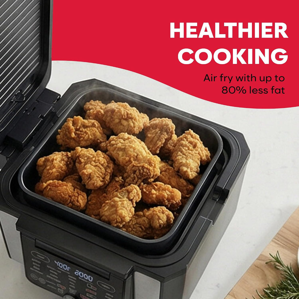 Foodgenie Gourmax Pro One Cooking Device - All-in-One Oven, Smokeless Grill, Air Fryer, Griddle, Cooker & More – 16 Preset Functions, Smart Temperature Control, Dual Surface, Dishwasher Safe, 1500W