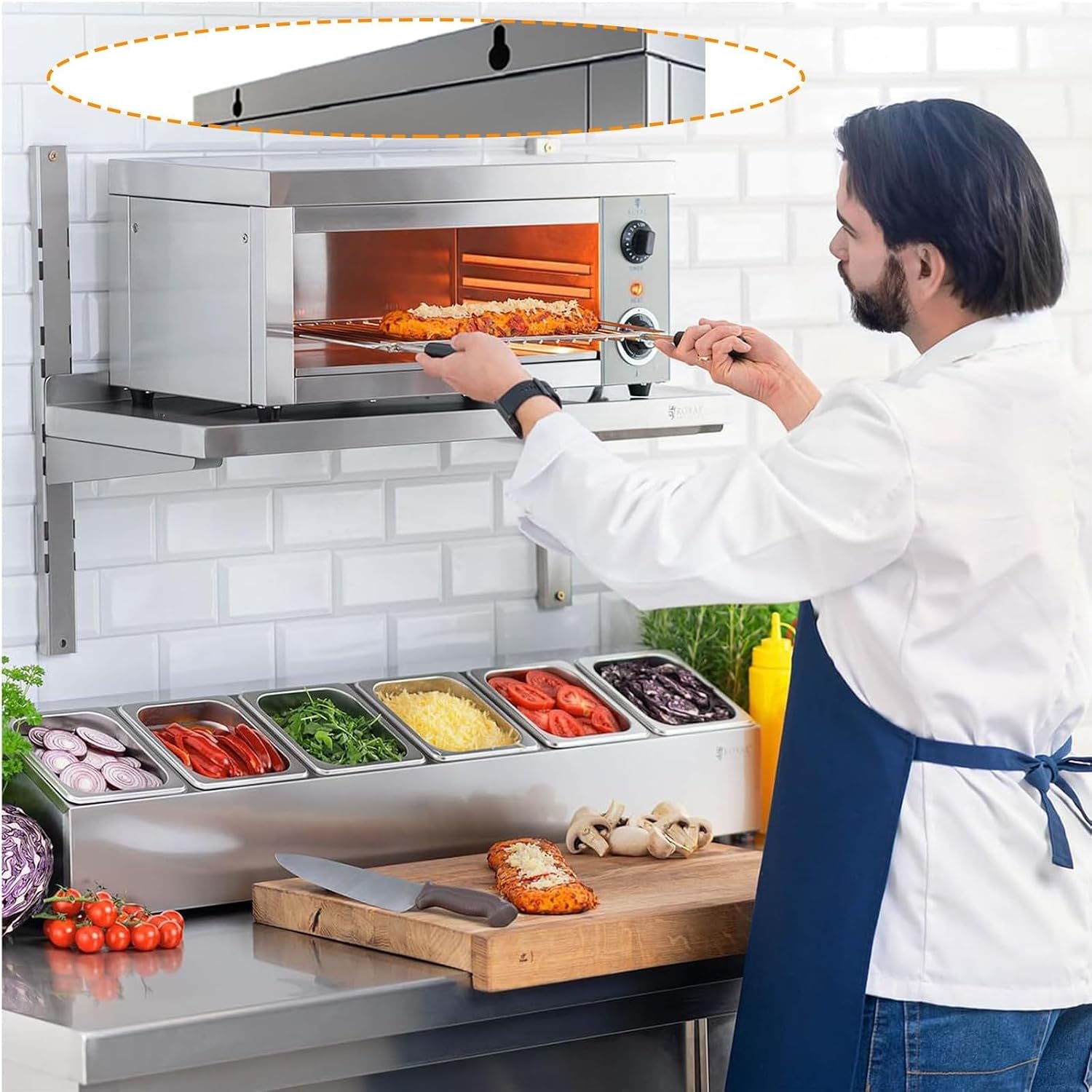 No-Smoke Electric Indoor Grill With 2000W Fast Heating - 30L Large Capacity, 4 Level Adjustable Rack System, 50-300°C Thermostat, Wall Mountable Design