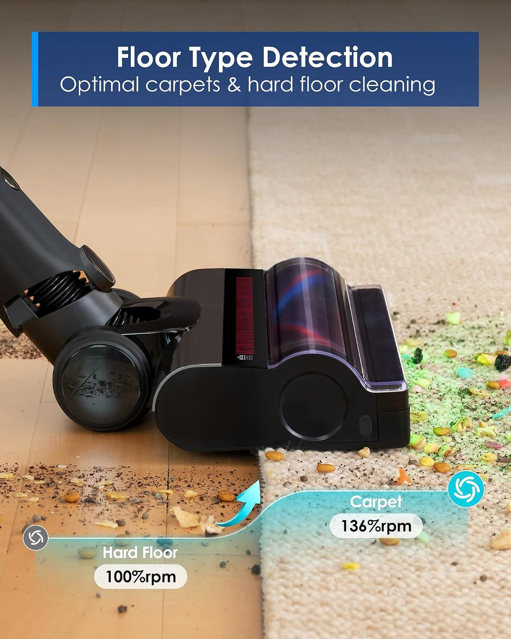 Tineco Pure ONE A90S Cordless Vacuum Cleaner, 270AW Powerful Suction, Up to 105min Runtime, 3DSense Master Brush, 150° Green LED Light, Stick Vacuum Cleaner for Pet Hair, Carpet & Hard Floor