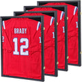 Jersey Frame Display Case 4 Pack - Jersey Display Case Jersey Shadow Box with Uv Protection Acrylic and Hanger for Baseball Basketball Football Soccer Hockey Sport Shirt and Uniform,Black Finish