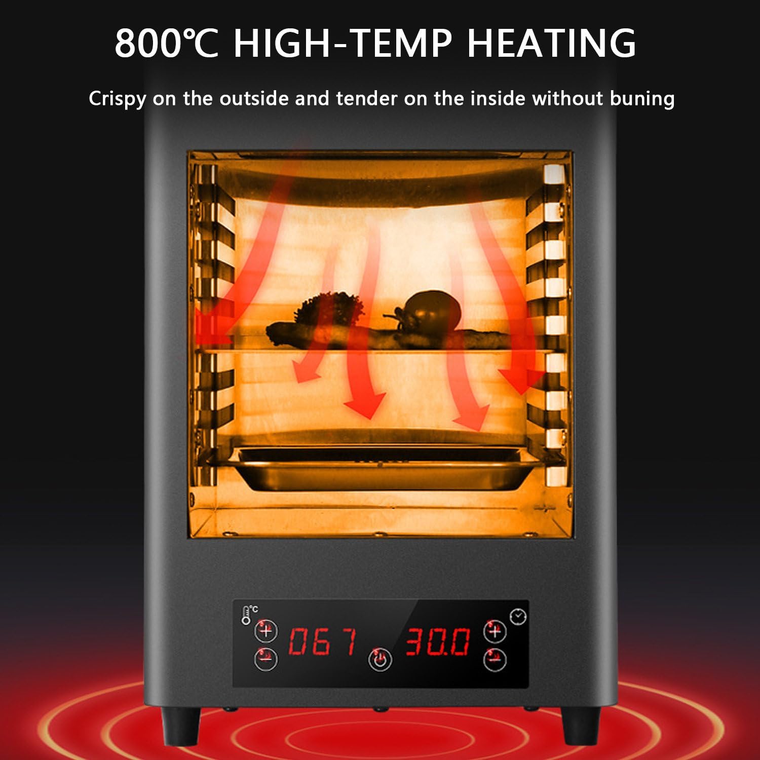 1700W Electric Steak Broiler, With 8 Grilling Slots, Time and Temperature Adjustable, 800℃ Stainless Steel Steak Grill, For Indoor Kitchen,A-220V