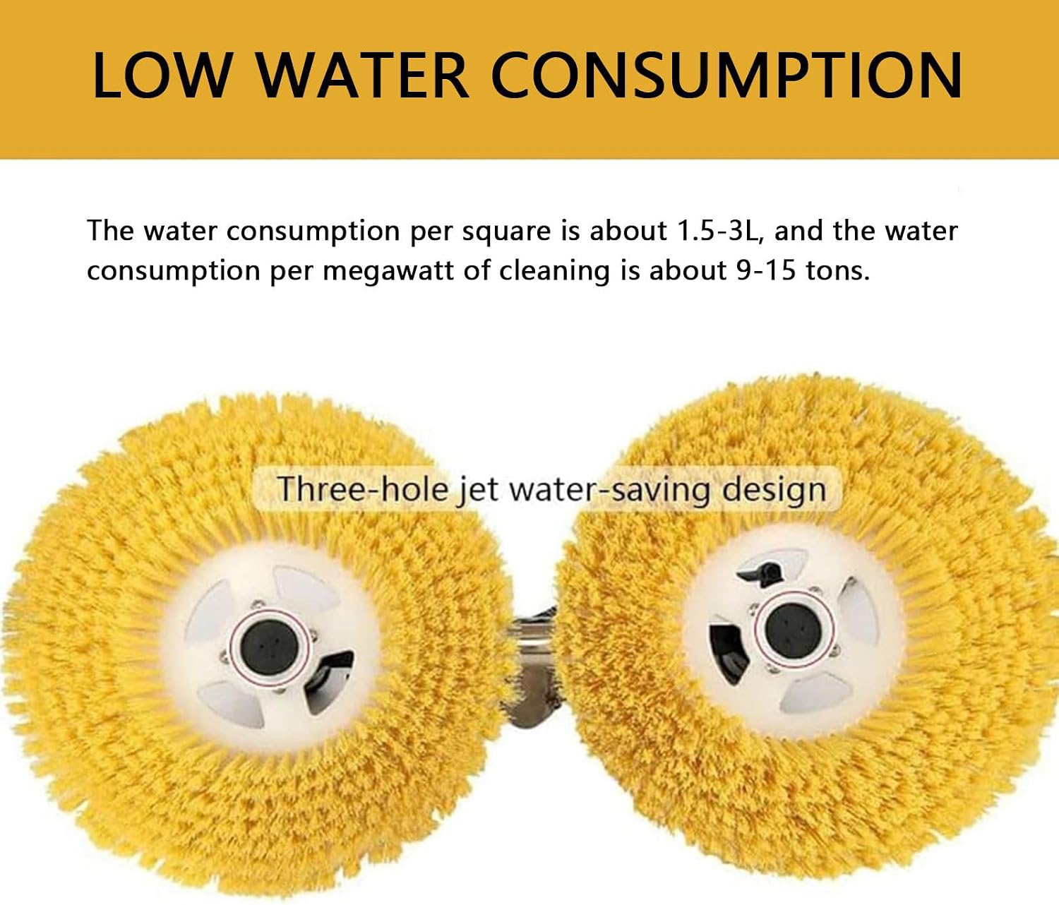 Electric Solar Panel Cleaning Brush - Double-Head Photovoltaic Panel Cleaning Machine - Water-Saving Telescopic Pole Design, for Outdoor Solar Panel Cleaning Equipment