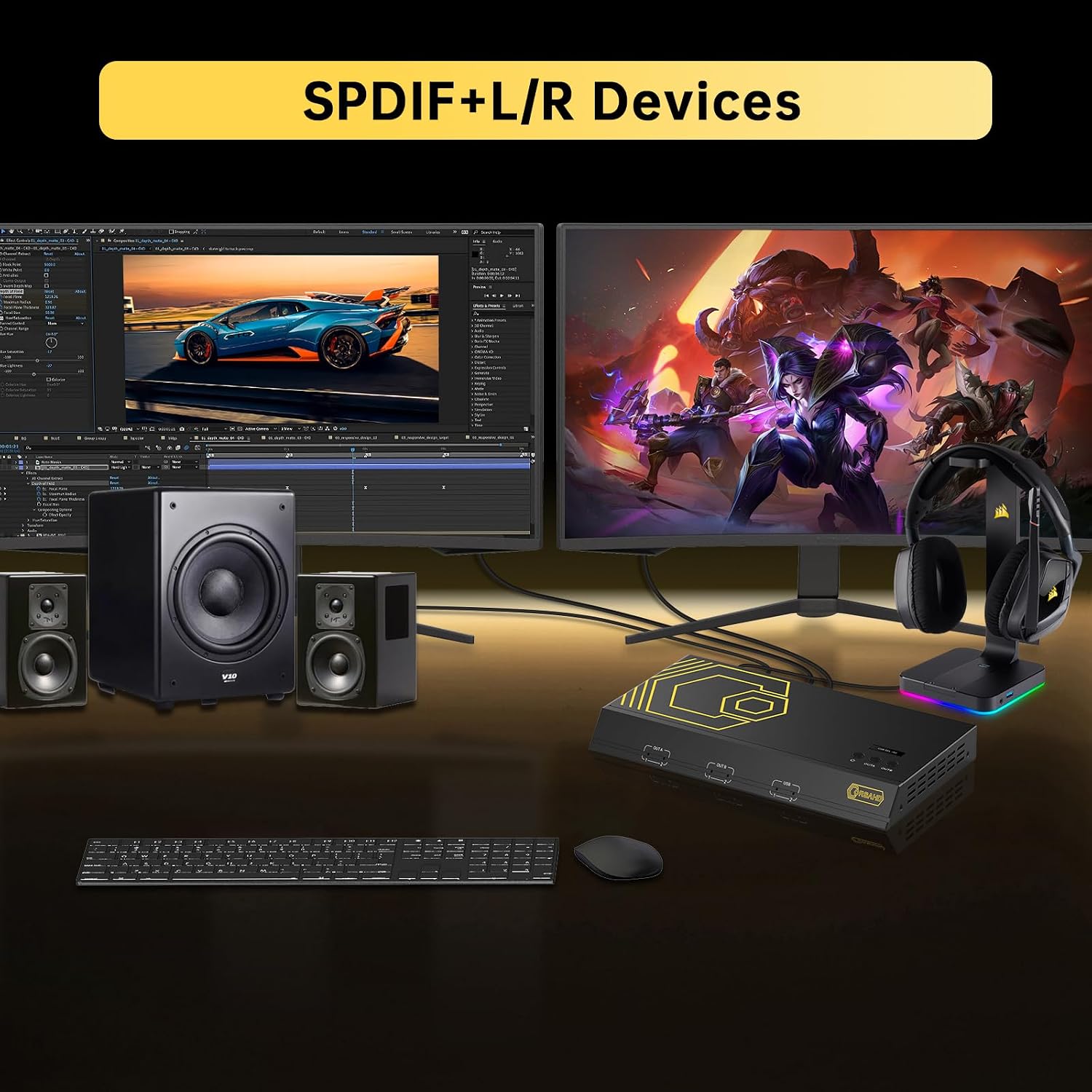 4K@60Hz HDMI KVM Switch USB 3.0 2 Monitors 2 Computers EDID Emulators,Dual Monitor KVM Switch for 2PC Share 2 Displays and 4 USB 3.0 Ports SPDIF L/R Audio,Copy/Extended Mode,2USB Cable and Controller.