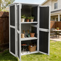 5FT Outdoor Storage Shed with 3-Level Adjustable Shelves – Durable, Weather-Resistant & Secure Storage Solution for Patio, Garden & Garage (White)