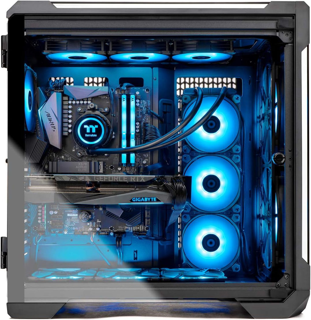 Thermaltake LCGS View 390 AIO Liquid Cooled CPU Gaming PC(AMD Ryzen 7 5800X 8-core, ToughRam DDR4 3600Mhz 16GB RGB Memory, NVIDIA GeForce RTX 3090, 1TB NVMe Gen4 M.2, Win 10 Home) V51B-X570-39V-LCS