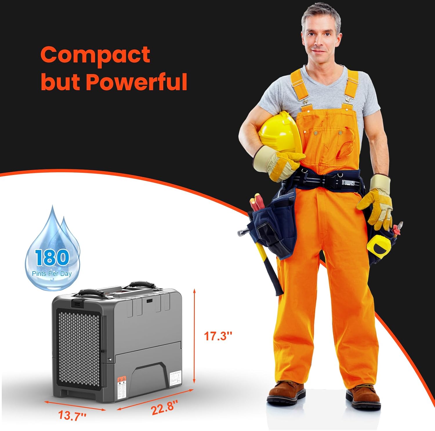 Abestorm LGR85 180 Pints Commercial Dehumidifier with Pump, Industrial Dehumidifiers for Basement Crawl Space Warehouse, Auto Defrosting, Memory Starting, 5 Years Limited Warranty