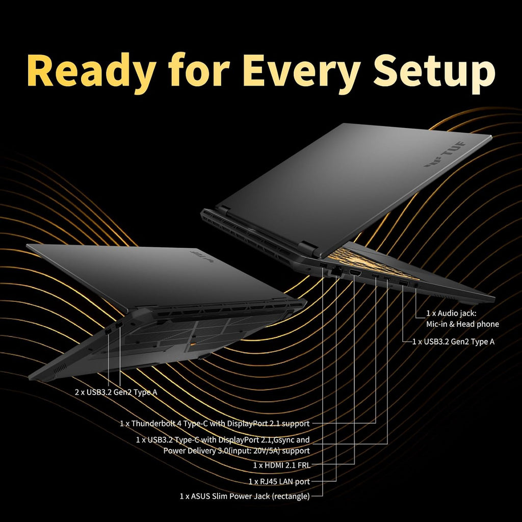 ASUS TUF F16 Gaming Laptop - 16' FHD+ 165Hz Display 300 nits, Intel 16 Core i7-14650HX, NVIDIA GeForce RTX 5060, Windows 11 Pro, WiFi 6E, Backlit Keyboard (64GB DDR5 RAM | 1TB SSD)