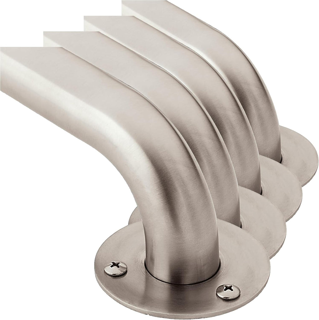 Moen R7424 Bathroom Safety 24-Inch Stainless Steel Bathroom Grab Bar with Exposed Screws, Stainless (Pack of 4)