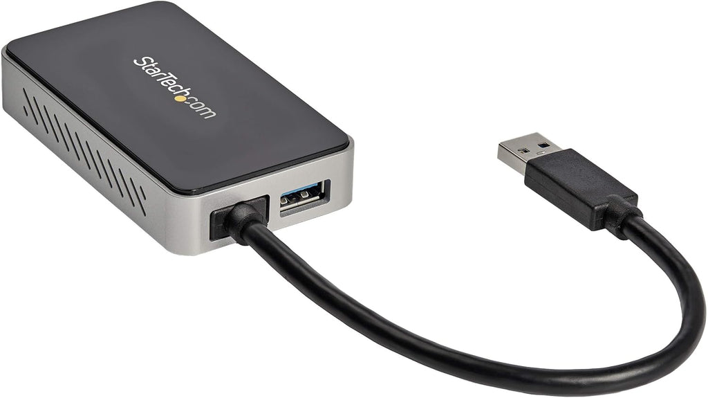 StarTech.com USB 3.0 to DVI Adapter with 1 Port USB Hub - 1920x1200 - External Video & Graphics Card - Dual Monitor Display Adapter - Supports Windows (USB32DVIEH)