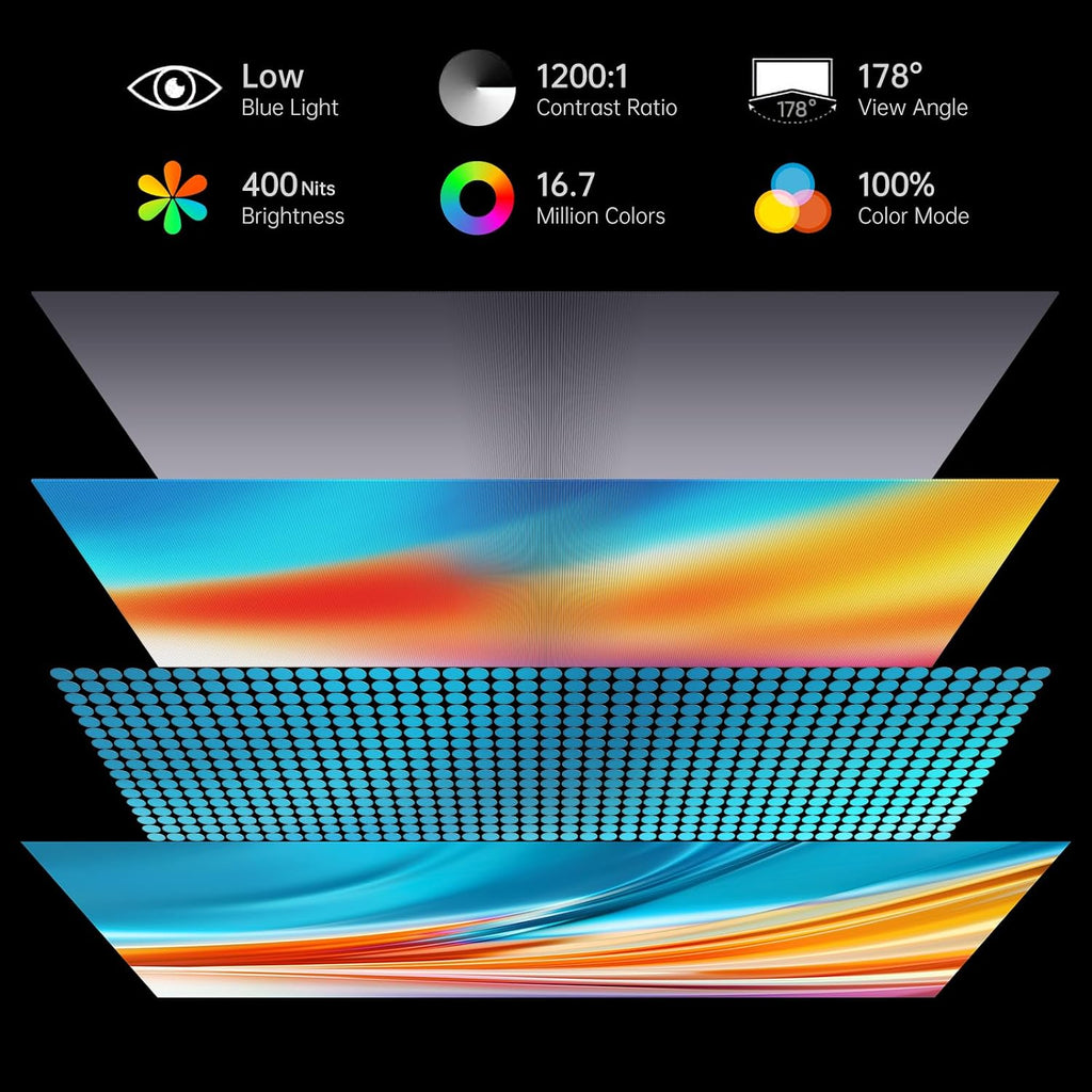 Yxk 4K Portable Monitor 15.6' 3840x2160 UHD USB-C HDMI Laptop, 100% RGB IPS Computer Gaming Display HDR Travel Speakers & Smart Cover for Laptop Xbox PS5 Switch PC Phone