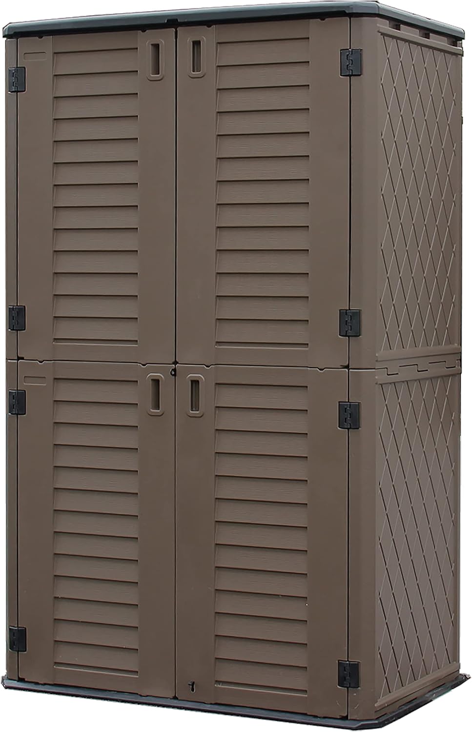Mrosaa Sheds & Outdoor Storage, 52 Cu.ft Vertical Storage with Floor, Cabinet Waterproof for Garage Pool Bike Shed, Garden , Coffee Brown