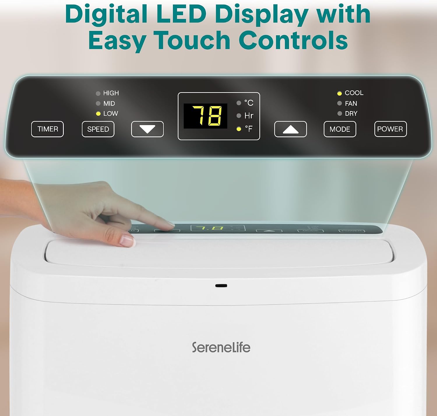 SereneLife Small Air Conditioner Portable 14,000 BTU with Built-in Dehumidifier - Portable AC unit for rooms up to 650 sq ft - Remote Control, Window Mount Exhaust Kit