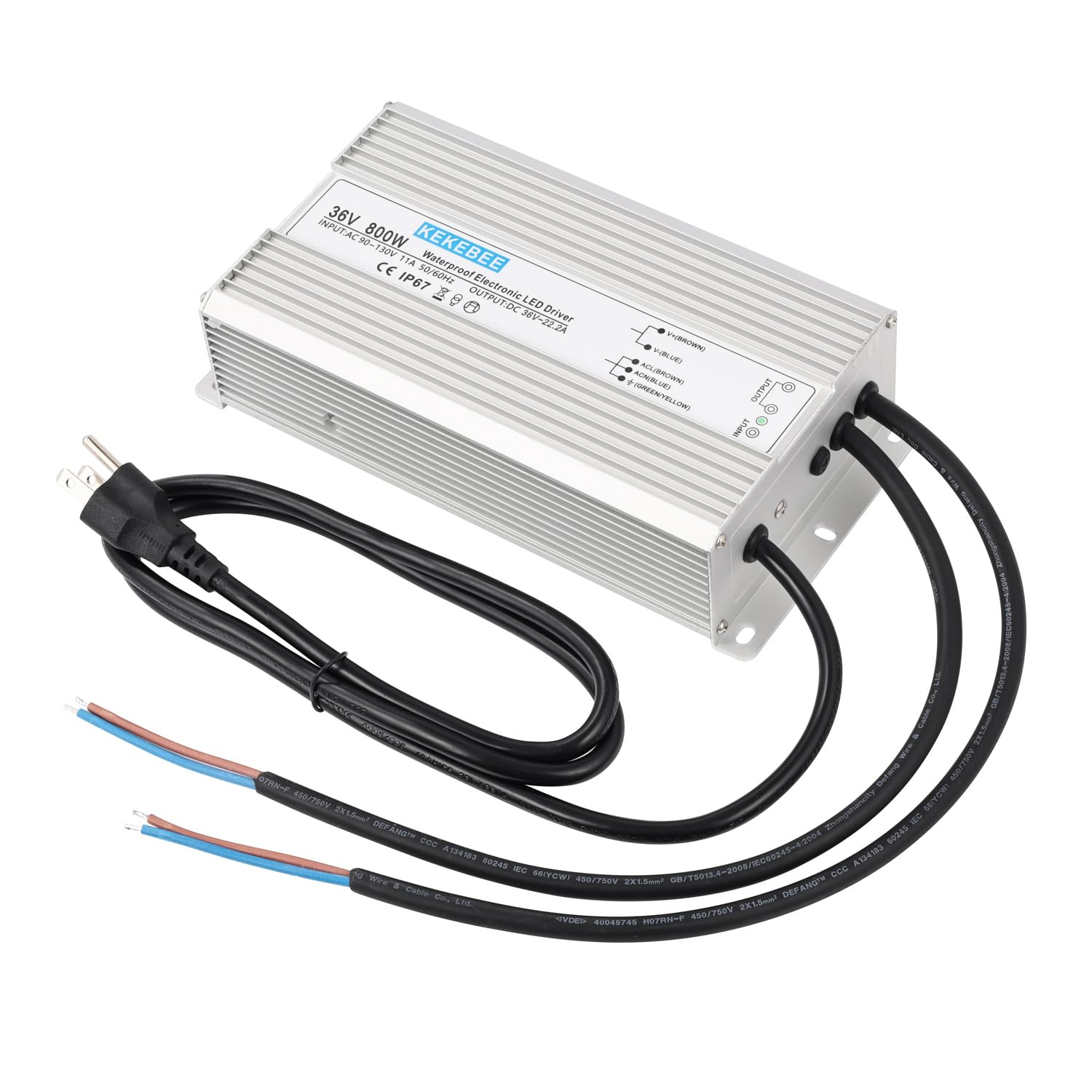 LED Driver 36V 800W Waterproof Power Supply AC90-135V to DC36V22.2A IP67 Waterproof Low Voltage Converter Suitable for Outdoor LED Lighting Sign Advertising Light Box and 36V DC Equipment