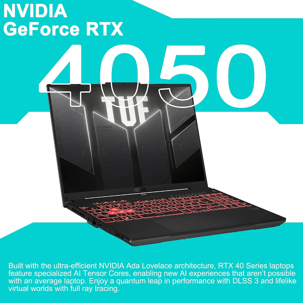 ASUS TUF Gaming A16 Laptop 16' WUXGA IPS 144Hz AMD 6-core Ryzen 7 7445HS 64GB RAM 2TB SSD GeForce RTX 4050 (Up to 194 AI Tops) RGB Backlit USB4 Two-Way AI Noise Cancelation Win11 ICP Hub
